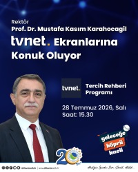 Rektörümüz Prof. Dr. Mustafa Kasım Karahocagil tvnet Ekranlarında